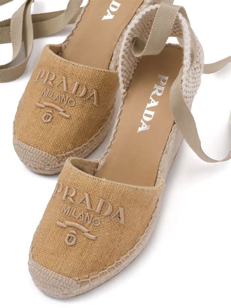 women's prada espadrilles|Prada espadrille wedges.